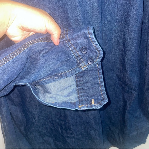 LL Bean Shirt Men XL Tall Blue Jean Denim Button Up Traditional Fit Camp Adult - Picture 5 of 6